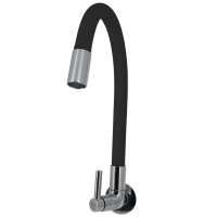 GRIFO DE PARED FLEXIBLE  frio ecoslim color cromado con preto