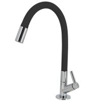 GRIFO ECOSLIM FLEXIBLE FRIO COLOR CROMADO CON NEGRO