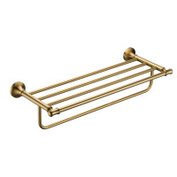 ESTANTE TOALLA DOBLE DORADO CEPILLADO CLASICA