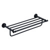 ESTANTE TOALLA DOBLE NEGRO MATTE CLASICA
