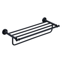 ESTANTE TOALLA DOBLE NEGRO MATTE CLASICA