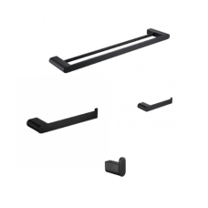 KIT ACCESORIOS BANO BRATTI FLAT NEGRO MATTE 4PÇ