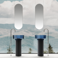 LAVABO PEDESTAL OPALE FH-Z369T 500*500/900 BLUE/BLACK