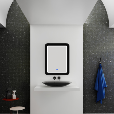 ESPEJO SMART EN SOLID SURFACE CON 550*800*120MM EN COLOR NEGRO MATTE