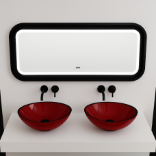 ESPEJO SMART EN SOLID SURFACE 1200*500*120MM EN COLOR NEGRO MATTE
