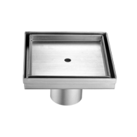Desagüe de Piso Dawn 13x13 cm en Acero Inoxidable – Acabado Acero Cepillado – Reversible - LCO050504 