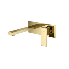 GRIFO DE PARED MONO THAMES  DORADO