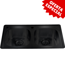 FREGADERO COCINA INOX  73*46*16CM NEGRO CH323NMB