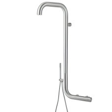 DUCHA ARBOREA EN INOX 316 DE PARED ESCOBADO