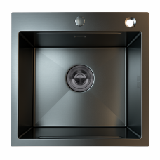 BACHA EN INOX  50*50*22CM FH5050 BLACK PLUS