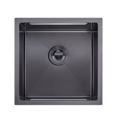 BACHA EN INOX  44*44*22CM COLOR NEGRO PLUS
