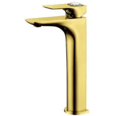 MONOMANDO ALTO DAVOS COLOR DORADO POLIDO CON CRISTAL DE SWAROVSKI